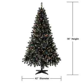Tg66eh148c60 Black Artificial Christmas Tree 6.5 Ft Pre-lit Clear Light Bulb Madison Pine Cm