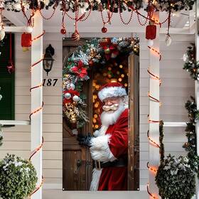 24783xn Blissyard Merry Christmas Door Cover Hanging Banner Santa Claus #12
