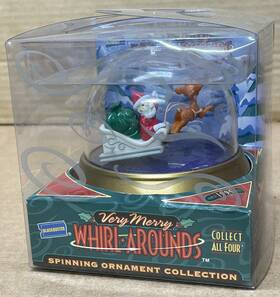 Blockbuster 733807021458 Rare 1999 Very Merry Whirl Around Santa Spinning Christmas Ornament