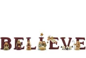 128-86089 Blossom Bucket Believe Nativity Scene Christmas 7 Piece 1.75 Inch Resin Figurines
