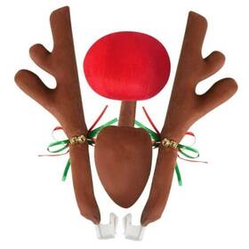 129544-n Bluerice Christmas Car Reindeer Antlers With Red Nose Tail And Jingle Bells Kit No Light