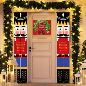 B08jysmwhp Blulu 3 Piece Nutcracker Christmas Decorations Soldier Model Banners With Xmas W