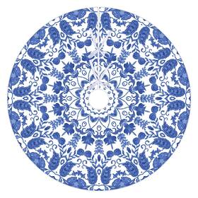 Boao Hi-boao-256939 48 Inch Christmas Blue And White Tree Skirt Xmas Flower