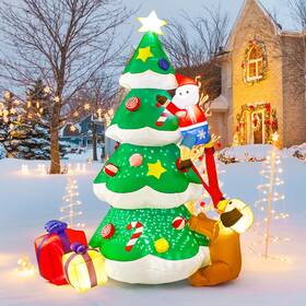 Bh-xr-03 Bohon 7.9 Ft Inflatable Christmas Tree Decorations Outdoor Built-in Rotated Snowfl