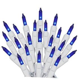 Bojie Electric Co Ltd 718192374402 Dobar Blue Christmas Tree Lights White Wire - 100 Count