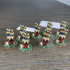 4303965 Bombay Lot Of 8 Christmas Stocking Place Card Holders Jeweled Table Decorations