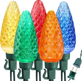 Bortex Industry Co. Ltd. 726084175440 Christmas Lights Multicolor 16ft 25 Led Faceted C9 Outdoor