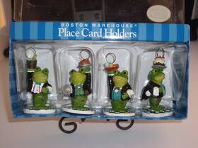 Boston Warehouse 026602186799 Christmas Ornament Place Card Holders - Frog 4