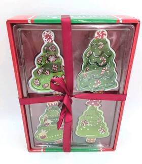 Boston Warehouse 026602396341 Christmas Candy Tree Tidbit Dip Nut Appetizer Bowls 4 Nib