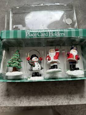 18679 Boston Warehouse Christmas Bouncy Place Card Holiday Holders Set Of 4