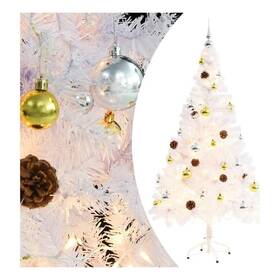 Bh-4752-3003303 Bowery Hill Artificial Pre-lit Christmas Tree With Baubles White 5 Ft