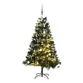 Bh-4752-3003349 Bowery Hill Artificial Hinged Christmas Tree Green And White Pvc Pe Metal