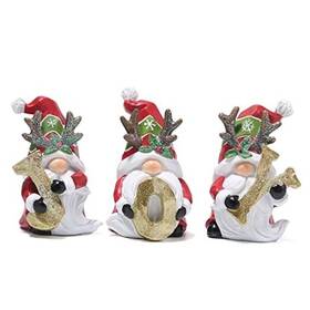 By-888003 Boyon 3 Pcs Joy Christmas Gnomes Decorations Xmas Hat Gnome Figurines Decor Red-gold