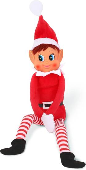 446042 Brand Elves Behavin Badly Christmas Elf Behaving Plush Toy Elfette Novelty Long Bendy Red