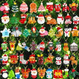 Oct0920 Brand Octeric 56 Pcs Mini Christmas Ornaments Miniature Resin Small Tree Decorations
