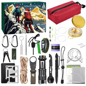 Branded 445017723796 24-in-1 Survival Kit Advent Calendar 2025 Xmas Gift For Outdoor Camping Hunting