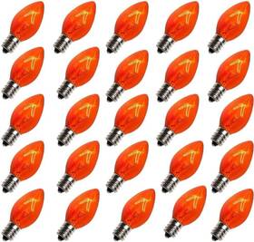 Branded01 744759803184 25 Pack C7 Orange Christmas Replacement Light Bulbs Clear