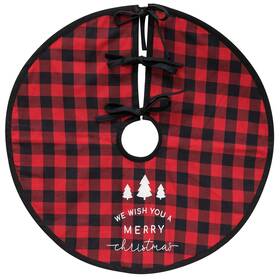 Cs38197 Bright Ideas Dba Craft Wholesalers Inc Buffalo Check Fabric Christmas Tree On Wood Stump 5 Inch X2.5 X12 H