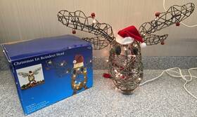 Bright Tidings 092239586714 Christmas Lit Reindeer Head Door Wreath Michaels 22 10 15 Inch