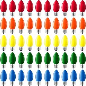 Brightown 313101540529 50 Pack C9 Incandescent Bulbs Multicolor Christmas Replacement Lig