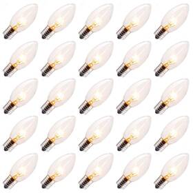 Brightown 711978708880 25 Pack 7w Clear Incandescent E17 Bulbs For Christmas String Lights - C9 Repl