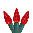 31751261 Brite Star Set Of 100 Faceted Red Led C6 Christmas Lights Green Wire