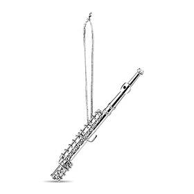 Osfl10 Broadway Gifts Silver Flute Musical Instrument Christmas Tree Ornament Decoration Music Band