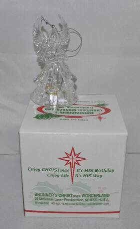 H100565 Bronners Vintage Acrylic Lit Angel Ornament Christmas Wonderland