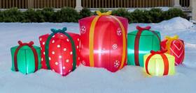 Brylanehome 197380897891 8 Pre-lit Inflatable Christmas Gift Box Set -