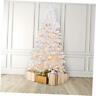 Btipi1 Boston Warehouse Flocked Pine Artificial Christmas Tree Feet Clear White