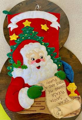 Bucilla 046109836706 Vintage Stuffed Felt And Sequin Inch Dear Santa Christmas Stocking