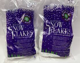 Buffalo Snow 034072029966 Flakes 3oz Iridescent Sprinkles Christmas Decor Crafts Trees New X2