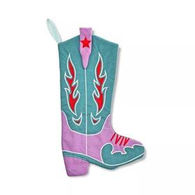 Bullseyes Playground 084431903420 Xmas Stocking Cowboy Boot Blue Novelty - 18.5 Inch