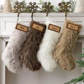 Iv-1342 Bunny Chorus Personalized Christmas Stockings 4 Pcs 18 Inch Neutral Luxury Thick Plush Faux