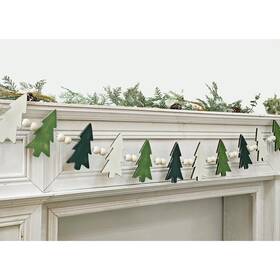 Iv-1414 Bunny Chorus Garland Christmas Decorations Indoor Outdoor 6.5ft Farmhouse Xmas Tree Woode