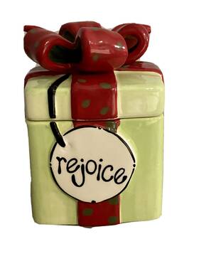 0482105 Burton & And Trinket Box Christmas Ceramic Package Rejoice Carla Grogan
