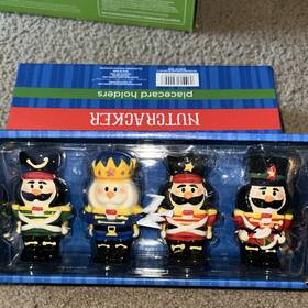 39009 Bw Nutcracker Ceramic Placecard Holders Set Multicolor Christmas Table Decor