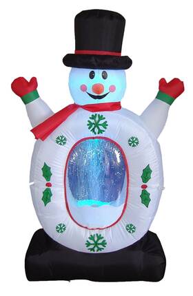 Bzb Goods 773838032399 4 Foot Christmas Inflatable Snowman Snowflake Snow Globe Yard Decoration Led