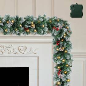 Appok528 C Appok Christmas Garland With Lights And Timer - Prelit Xmas Garlands Outdoor Lighte