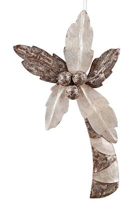 Orn71398 C & F Enterprises Shimmery Silver Color Palm Tree Capiz Shell Christmas Holiday Ornament 8 Inches