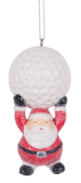 Orn73117 C & F Enterprises Santa Holding Golf Ball Tee Off Golfer Christmas Holiday Ornament 3.25 Inches