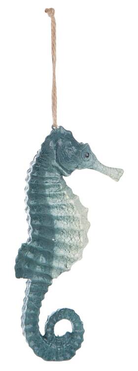 Orn73429 C & F Enterprises Coastal Blue Crackle Seahorse Christmas Holiday Ornament 7 Inches