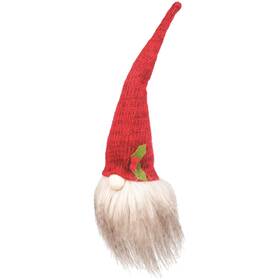 Orn73443 C & F Enterprises Gnome In Knitted Red Knit Hat With Holly Christmas Holiday Ornament 11 Inches