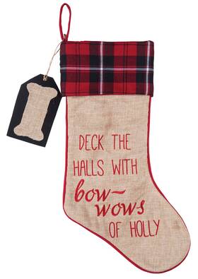 Sto73095 C & F Enterprises Deck The Halls With Bow Wows Of Holly Christmas Holiday Dog Pet Stocking