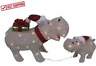 C62620 Enchanted Forest Inch Prelit Led Hippo And Baby Santa Hat