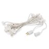 C9 Christmas Light String Patio Event Lighting 25foot White Cord 12inch Socket Spacing