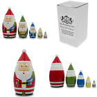 Ca398 Set Of Multicolor Santa Wooden Nesting Dolls Multi 051907356844