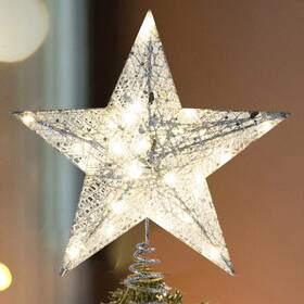 Callenbach 733277811078 Christmas Tree Topper Star Led Metal Light Up Xmas Decoratio