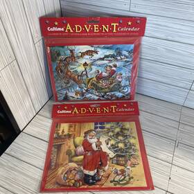 Caltime 013281002866 2 Vintage England Christmas Advent Calendars Santa Claus Sealed Unopened