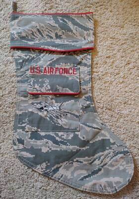 Af-989 Camosock Air Force Christmas Stocking Features F-16 Jet Fighter